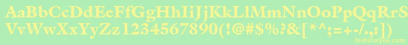 フォントAcanthusBlackSsiBlack – 黄色の文字が緑の背景にあります