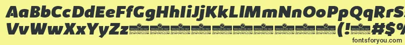 KabrioHeavyItalicTrial Font – Black Fonts on Yellow Background