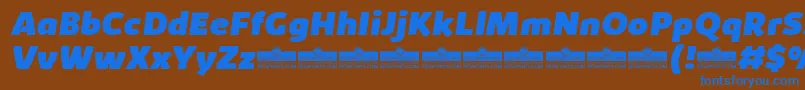 KabrioHeavyItalicTrial Font – Blue Fonts on Brown Background