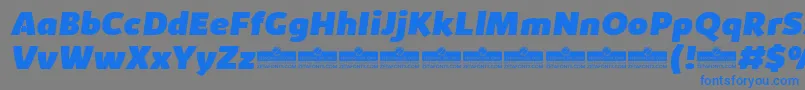 KabrioHeavyItalicTrial Font – Blue Fonts on Gray Background