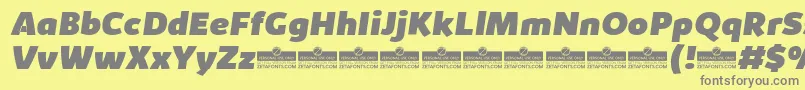 KabrioHeavyItalicTrial Font – Gray Fonts on Yellow Background
