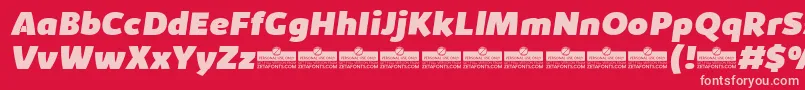 KabrioHeavyItalicTrial Font – Pink Fonts on Red Background