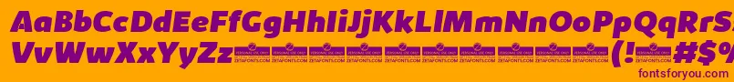 KabrioHeavyItalicTrial Font – Purple Fonts on Orange Background