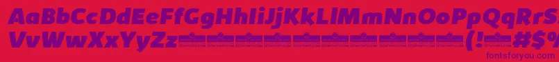 Шрифт KabrioHeavyItalicTrial – фиолетовые шрифты на красном фоне