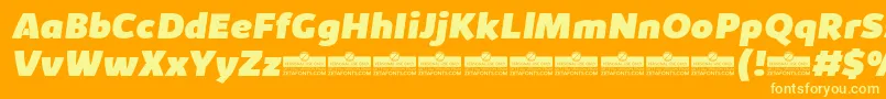 KabrioHeavyItalicTrial Font – Yellow Fonts on Orange Background