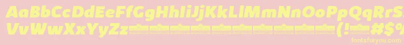 KabrioHeavyItalicTrial Font – Yellow Fonts on Pink Background
