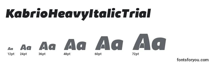 KabrioHeavyItalicTrial Font Sizes