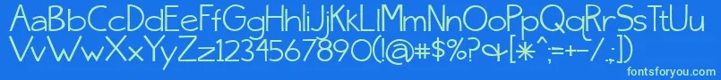 BmdSkinnyJeansSolid Font – Green Fonts on Blue Background