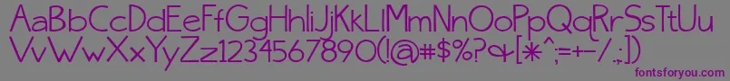 BmdSkinnyJeansSolid Font – Purple Fonts on Gray Background