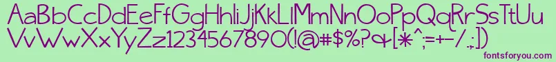 BmdSkinnyJeansSolid Font – Purple Fonts on Green Background