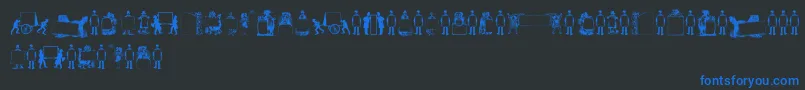 Шрифт PictureSquares – синие шрифты на чёрном фоне