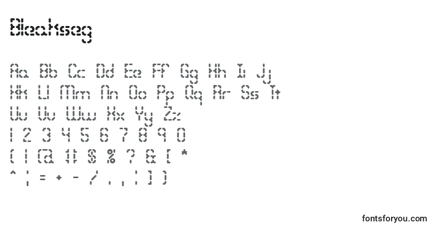 A fonte Bleakseg – alfabeto, números, caracteres especiais