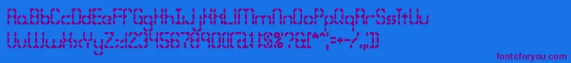 Bleakseg-Schriftart – Violette Schriften auf blauem Hintergrund