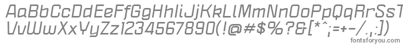 フォントPoliticaXtBoldItalic – 白い背景に灰色の文字