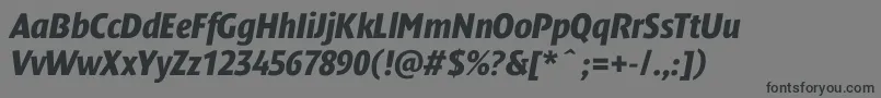 DendanewblackcondcItalic Font – Black Fonts on Gray Background