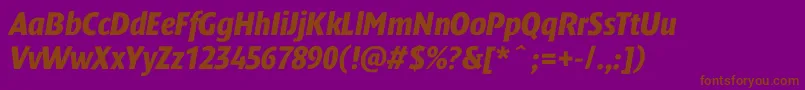 DendanewblackcondcItalic Font – Brown Fonts on Purple Background
