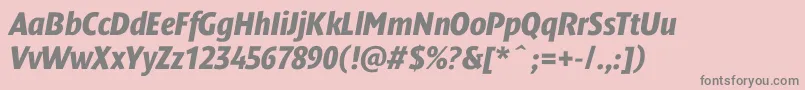 DendanewblackcondcItalic Font – Gray Fonts on Pink Background