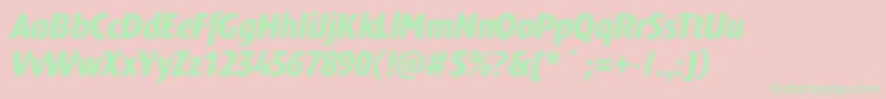 DendanewblackcondcItalic-Schriftart – Grüne Schriften auf rosa Hintergrund