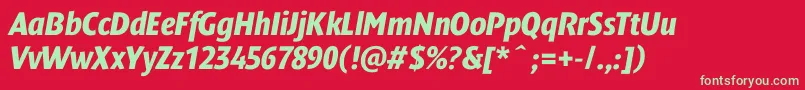 DendanewblackcondcItalic Font – Green Fonts on Red Background