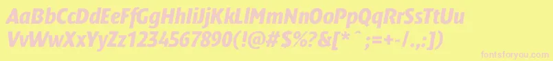 En savoir plus sur la police DendanewblackcondcItalic Police DendanewblackcondcItalic – polices roses sur fond jaune