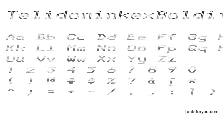 TelidoninkexBolditalicフォント–アルファベット、数字、特殊文字
