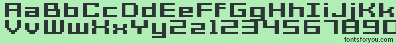 GrixelAcme7WideBoldXtnd-fontti – mustat fontit vihreällä taustalla