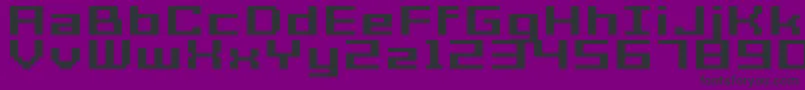 フォントGrixelAcme7WideBoldXtnd – 紫の背景に黒い文字