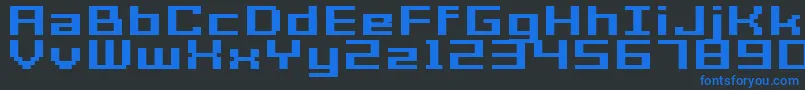 Шрифт GrixelAcme7WideBoldXtnd – синие шрифты на чёрном фоне