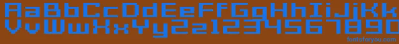 Шрифт GrixelAcme7WideBoldXtnd – синие шрифты на коричневом фоне