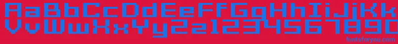 Шрифт GrixelAcme7WideBoldXtnd – синие шрифты на красном фоне