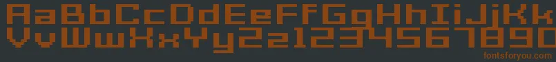 GrixelAcme7WideBoldXtnd-fontti – ruskeat fontit mustalla taustalla