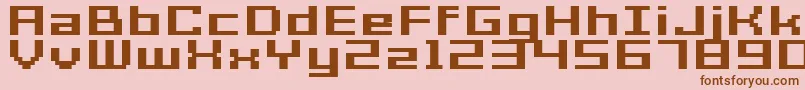 GrixelAcme7WideBoldXtnd-fontti – ruskeat fontit vaaleanpunaisella taustalla