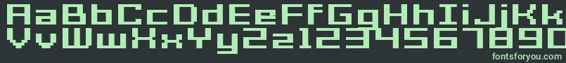 GrixelAcme7WideBoldXtnd Font – Green Fonts on Black Background