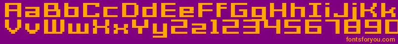 GrixelAcme7WideBoldXtnd Font – Orange Fonts on Purple Background