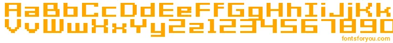 GrixelAcme7WideBoldXtnd-Schriftart – Orangefarbene Schriften auf weißem Hintergrund