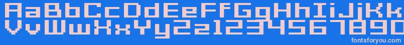 GrixelAcme7WideBoldXtnd Font – Pink Fonts on Blue Background