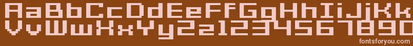 GrixelAcme7WideBoldXtnd Font – Pink Fonts on Brown Background