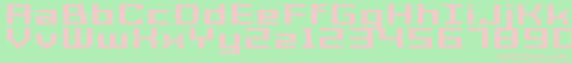 GrixelAcme7WideBoldXtnd-fontti – vaaleanpunaiset fontit vihreällä taustalla