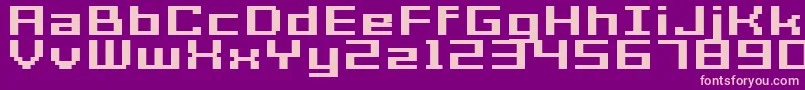 GrixelAcme7WideBoldXtnd-Schriftart – Rosa Schriften auf violettem Hintergrund