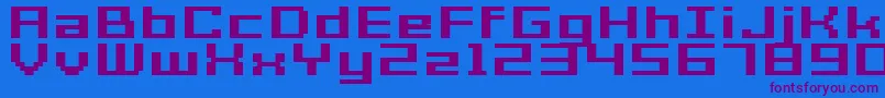 GrixelAcme7WideBoldXtnd Font – Purple Fonts on Blue Background