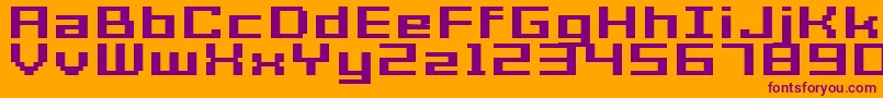 GrixelAcme7WideBoldXtnd Font – Purple Fonts on Orange Background