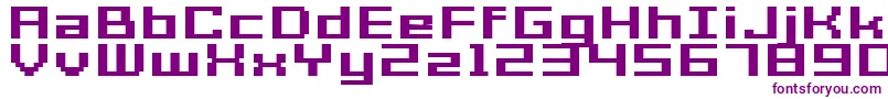 フォントGrixelAcme7WideBoldXtnd – 白い背景に紫のフォント