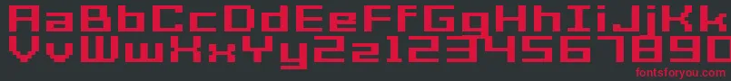 GrixelAcme7WideBoldXtnd-fontti – punaiset fontit mustalla taustalla