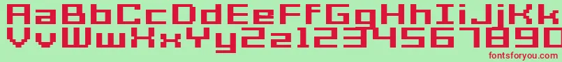 GrixelAcme7WideBoldXtnd Font – Red Fonts on Green Background