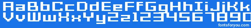 フォントGrixelAcme7WideBoldXtnd – 青い背景に白い文字