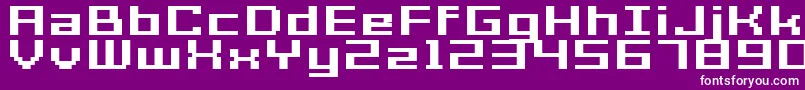 フォントGrixelAcme7WideBoldXtnd – 紫の背景に白い文字