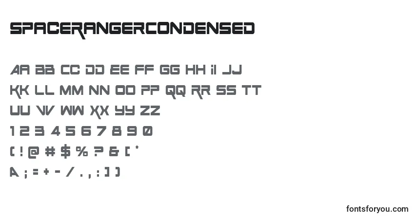 caractères de police spacerangercondensed, lettres de police spacerangercondensed, alphabet de police spacerangercondensed