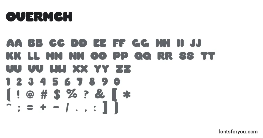 Czcionka Overmch – alfabet, cyfry, specjalne znaki