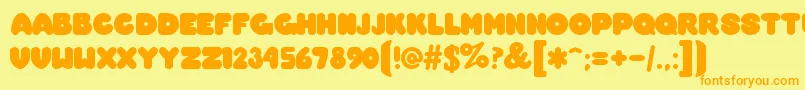 Overmch Font – Orange Fonts on Yellow Background