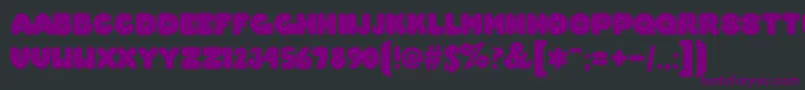 Czcionka Overmch – fioletowe czcionki na czarnym tle